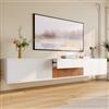 NADEUSAK Mobile TV moderno, bianco, 30 x 180 cm, supporto TV, design unico, può contenere un proiettore