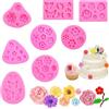 Bangbobi - Set da 8 Stampi in Silicone 3D Fiori & Farfalle, Stampo per Sapone, Candele, Pasta di Zucchero per Decorazione DIY, Cioccolato
