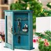 CHICIRIS Armadietto per Chiavi in legno Scatola da Muro Organizzatore di Chiavi Durevole Ed Ecologico per Ufficio Domestico Scatola Portachiavi in legno Massello di Vetro (BLUE)