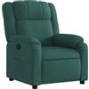 vidaXL Poltrona Reclinabile in Tessuto Verde Scuro, poltrona reclinabile, poltrona elettrica, poltrona singola, poltrona reclinante, poltrona