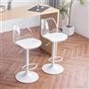 Fiximaster set di 2 sgabelli da bar trasparenti in acrilico regolabili in altezza con schienale e poggiapiedi, sedie girevoli imbottite a 360° moderne per cucina, sala da pranzo, bancone e bar
