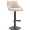 CLP Sgabello Design Imbottito Lazio In Similpelle I Sgabello Girevole Con Poggiapiedi I Sedia Alta Cucina Regolabile 83-104 CM Colore crema Colore del telaio nero