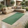 Jimri Tappeto per interni ed esterni, resistente alle intemperie, per balcone, terrazza, giardino, soggiorno, cucina, tappeto resistente ai raggi UV e all'acqua, misura: 80 x 250 cm, verde