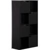 Rebecca Mobili Libreria con 4 Ripiani, Scaffale Portaoggetti, Nero, Truciolato, 8 Scomparti, con Anti Ribaltamento, per Soggiorno Ufficio - Misure HxLxP: 119 x 60 x 29 cm - Art. RE7115