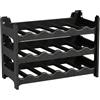 CookandSupply Cantinetta Vino Portabottiglie Effetto Pelle Martellata, Nero, 18 Bottiglie | CookandSupply x TheWV, Cantinetta Modulare Impilabile in Palastica, 6 Bottiglie per Modulo, Scaffale Portavino Salvaspazio