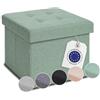 Blumtal panca contenitore - panca camera da letto 41x31x31 cm - pouf contenitore camera da letto - puff poggiapiedi - poggiapiedi divano - poggia piedi per divano - pouf salotto - poif in turchese