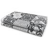 VKZ Copriletto Granfoulard 240 x 280 cm, Telo Copritutto Multiuso per Letto e Divano, Gran Foulard per Divano, Fantasia Maiolica Siciliana Nero e Grigio