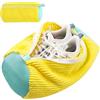 HTTDSLF Sacchetti per Scarpe Lavanderia, Sacchetto Scarpe Lavatrice, Borsa per il Lavaggio delle Scarpee, Riutilizzabile e Resistente, per Scarpe Sportive & Scarpe a Rete, 19 x 39 CM, Giallo