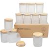 MILIVIXAY Confezione da 12 Barattoli di Vetro Spesso Frosted Bianco da 7 OZ con Coperchi - Barattoli Vuoti per la Fabbricazione di Candele - Contenitori per Spezie e Polveri.