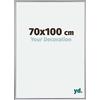 yd. Your Decoration - Cornice 70x100 cm - Argento Lucente - Cornice Decorativa Parete in Plastica con Vetro in acryl - Antiriflesso - 70x100 Cornice - Annecy