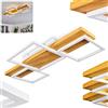 hofstein Lampada a soffitto LED Pompu, lampada a soffitto dimmerabile in metallo/legno/plastica in bianco/naturale, apparecchio dimmerabile, LED 30 Watt, 3000 K, 4000 Lampada