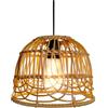 YIKEGE LICHT Vintage Boho Rattan, lampada a sospensione a batteria, con telecomando, lampada a sospensione, lampada da soffitto senza corrente, lampada per esterni, lanterne, resistente alle