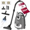 Akitas C11 900W Aspirapolvere con Sacco Turbo Cavo da 7m Potenza Regolabile Spazzola Turbo per Peli di Animali Testina di Ricambio Inclusa 4-in-1 per Pavimenti Duri e Tappeti