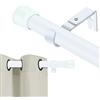 JONA SADO Bastoni per tende resistenti per finestre da 80 a 154,9 cm, set di aste per tende regolabili da 2,5 cm con staffe, asta per tende in metallo per camera da letto, cucina, soggiorno 25LMG61WH
