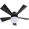 SIXRUN Ventilatore da Soffitto Dimmerabile 3 Temp. Colore 3 Velocità del 1H 2H 4H Timer E26 Lampada Piccolo Ventilatore con Telecomando per Camera da Letto 85‑265V
