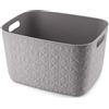 CURVER Softex - Cesto portaoggetti da 19 l, design elegante, leggero, impilabile e pratico, 70% riciclato, dimensioni spaziose 37 x 29 x 22 cm, colore: tortora