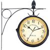 H-YEEU 31 cm * 29 cm Orologio da Parete Retrò Colore Nero, Orologio Stazione Ferroviaria, Orologio da Parete in Ferro, Orologio da Parete con Numeri, Orologio Su Due Lati