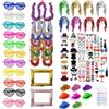 YuLiMirich 146 pezzi di accessori per foto booth, accessori per fotobox, cappelli e parrucche per feste, accessori per matrimoni, Halloween, Natale, decorazioni per tavola per compleanni, carnevale, decorazioni