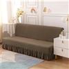 SUIOKPO Copri Divano Senza Bracciolo Copridivano Impermeabile Copridivano 3 Posti Elasticizzato con Disegno Gonna Copridivano AntiGraffio Gatto Copridivano Futon,Light Brown,L