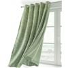 BEAUTEX Tenda oscurante in velluto con occhielli, 140 x 245 cm (larghezza 140 cm, altezza 245 cm, verde chiaro)