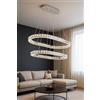 TEKHOME Lampadario LED B49-3C 46W, Lampadario Moderno a Sospensione in Cristallo, 3680 Lumen, Dimmerabile 3 Colori CCT 3000K-6500K, Colore Argento, per Soggiorno Camera da Letto Cucina