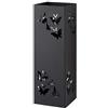 Baroni Home Portaombrelli Quadrato in Metallo con Intagli a Forma di Farfalle 15,5x15,5x49 cm con Gancino e Vaschetta Scolapioggia Rimovibile, Nero