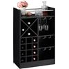 Relaxdays 1x Cantinetta con Porta Calici, per 22 Bottiglie, da Terra, per Vino e Prosecco HLP: 96 x 63 x 35 cm, Nero
