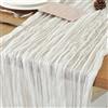 meioro Bianco avorio Cheesecloth Tovaglia Runner, 90x180cm Garza Boho Rustico Formaggio Lungo Romantico Runners da Tavola, Trasparente Home Decor per Matrimonio Baby Bridal Shower Compleanno