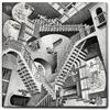 Giallobus - Quadro - Maurits Cornelis Escher - Relativity - Tela Canvas Telaio Standard - 50L x 50l cm - Pronto da appendere - Quadri moderni per la casa