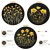 cukol cukol Kit Ricamo Principianti Prestampato Completo Quadro Facile 3pcs | Set Punto Croce da Ricamare Starter a Mano, Schemi Fiore Stampato, Aspetto Raffinato per Decorazioni Parete, Hobby Creativi