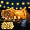 Realky Luci Esterno Energia Solare, 100LED/18M/59FT/8 Modalità, IP65 Impermeabile Catena Luminosa per Giardino Matrimonio Festa(Bianco Caldo+ Funzione di memoria)
