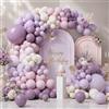 SUWEN Palloncini Viola Polveroso Ghirlanda Kit Arco 153Pezzi Diverse Misure di 18 10 5 Pollici Palloni Latex Viola Pastello Chiaro Scuro Rosa Sabbia Bianco per Decorazioni Feste Baby Shower Compleanno