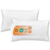 sleepling 197740 - Set di 2 cuscini in piuma Inlet, imbottitura decorativa, 100% cotone, motivo Downpass, made in UE, lavabili a 60°, 40 x 60 cm, colore: bianco