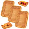 Hmkesoteric Set di 3 Cestino Pane da Tavola, Porta Pane da Cucina, Cestini Vimini, Cestini Regalo per Frutta, ristoranti, servizio di cibo, domestica (30 x 20 x 7 cm)