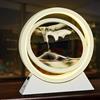Ulikey Immagini di sabbia rotanti 3D dinamica con luce LED, 25,4 cm, arte per bambini, immagine mobile per scrivania (bianco e nero)