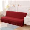 SUIOKPO Copri Divano Senza Bracciolo Copridivano Impermeabile Copridivano 3 Posti Elasticizzato con Disegno Gonna Copridivano AntiGraffio Gatto Copridivano Futon,Rosso,S