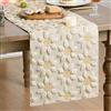 Artoid Mode Morbido peluche velluto finta pelliccia beige girasole primavera runner da tavolo estate cucina tavolo vacanza decorazione festa 33 x 153 cm