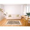 IlGruppone Tappeto Arredo Moderno Sala Cucina Camera Passatoia Antiscivolo in Ciniglia Made in Italy Disegni Piazzati Cotone Misure Grande - Ninfea Fango - 65x115Cm