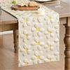 Artoid Mode Runner da tavolo morbido in peluche, velluto e pelliccia sintetica beige con margherite, primavera, estate, cucina, decorazione per feste e vacanze, 33 x 183 cm