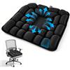 VeftBltrem Cuscino Antidecubito 45x40CM, Cuscino Ortopedico Ergonomico Gonfiabile, Cuscino Ergonomico con Cellule d'Aria 3D, Cuscino Gonfiabile per Auto, Ufficio, Casa, Sedia Nero