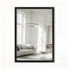 CLAMARO VISION Specchio da parete 80x110 cm su misura | Nero Opaco | Specchio moderno angolare con cornice in legno MDF, incl. ganci in metallo e materiale di montaggio (formato orizzontale e