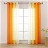 L.Z.E Tende Gardine con Sfumato Tenda Arancione Bianco per Soggiorno Bambine Camera da Letto Finestra Trasparente con Occhielli Set da 2 Pezzi Tende in Voile Schal 140 x 245 cm Lungo (LZE2220E-OR245)