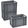 PALUPLUS 3 Cassette Multiuso con Maniglie in Plastica, Misura 40x30x27 cm, Contenitore Eurobox per Stoccaggio, Box Sovrapponibile per Garage, Aziende, Magazzini, Made in Italy -7867C -3,4