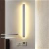 TZSMUM LED Barra Dimmerabile Applique da Parete Interno Moderno Lunga Striscia Scale Lampada da Parete Luminosità Regolabile Acrilico Alluminio Lampada a Muro Camera Soggiorno (Bianco,100cm 48W)