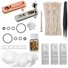 WestCH Accessori per Zippo Accendino a Benzina Incl 100 Pietra Focaie, 50 Stoppino, 2 Accessori in Metallo Contro Evaporazione,Cotone, Accessori per Accendino a Benzina