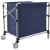 Beaudreaul Cesto portabiancheria pieghevole con ruote, portabiancheria portatile, portata: 100 kg, 90 x 60 x 88 cm (blu)