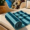 PETTI Artigiani Italiani - Telo Mare Microfibra, Asciugamano Mare o Piscina, Telo per Lettino Spiaggia, Grande 90x180 cm, Righe Tiffany Ottanio