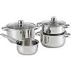 WELL HOME MOBILIARIO & DECORACIÓN Well Home Set di utensili da cucina da 7 pezzi in acciaio inox con basi a induzione e manici ergonomici