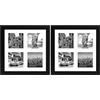 Americanflat Portafoto da Parete Multiplo da 25x25 cm, Nero - Per Esporre Quattro Foto da 10x10 cm in Orizzontale o in Verticale - Porta Foto Multiple da Parete e da Tavolo in Vetro Infrangibile