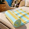 PETTI Artigiani Italiani - Telo Mare Microfibra, Asciugamano Mare o Piscina, Telo per Lettino Spiaggia, Grande 90x180 cm, Righe Giallo Ocra Celeste